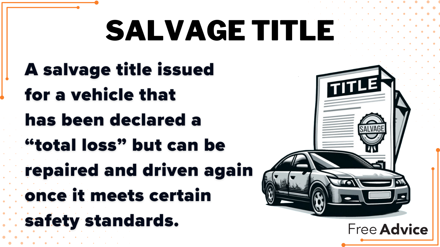 Salvage Title Definition Card: If my car is declared a total loss, can I still drive it?