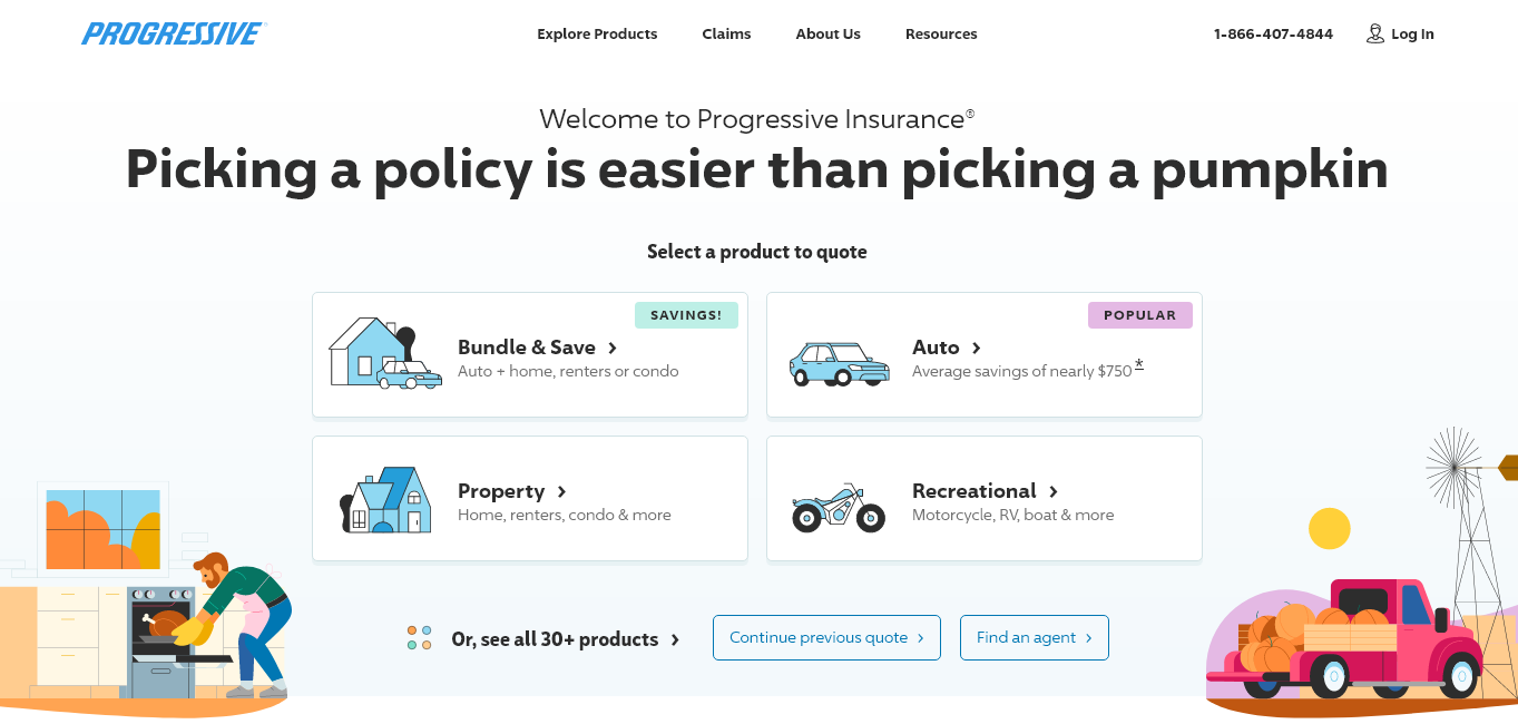 Progressive Site Screenshot: Best Car Insurance for Instacart Drivers